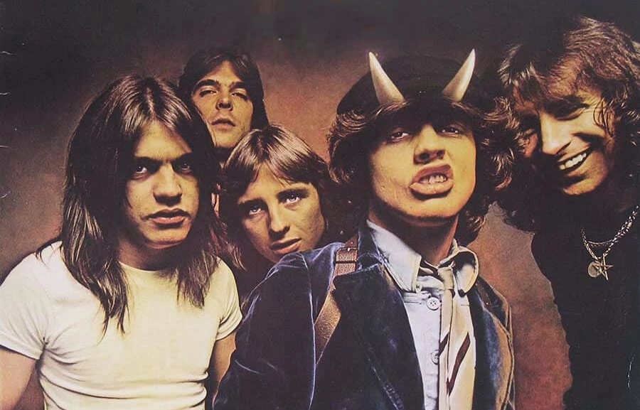 Vintage Bandfoto von AC/DC.