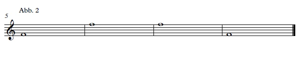 Violinschlüssel mit vier ganzen Noten