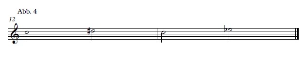 Notensystem mit Beispiel einer enharmonischer Verwechslung