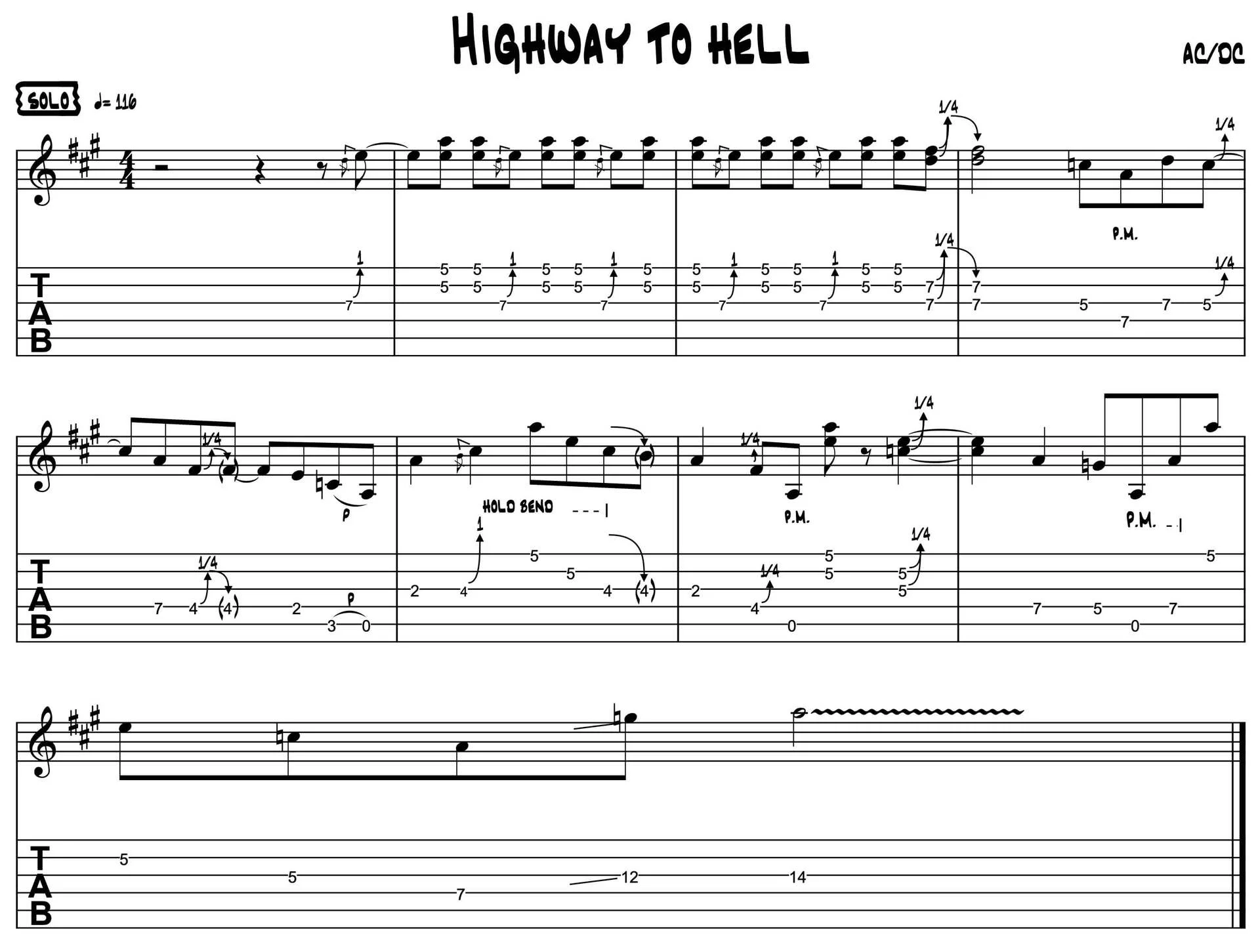 TAB-Noten für Highway To Hell von AC/DC