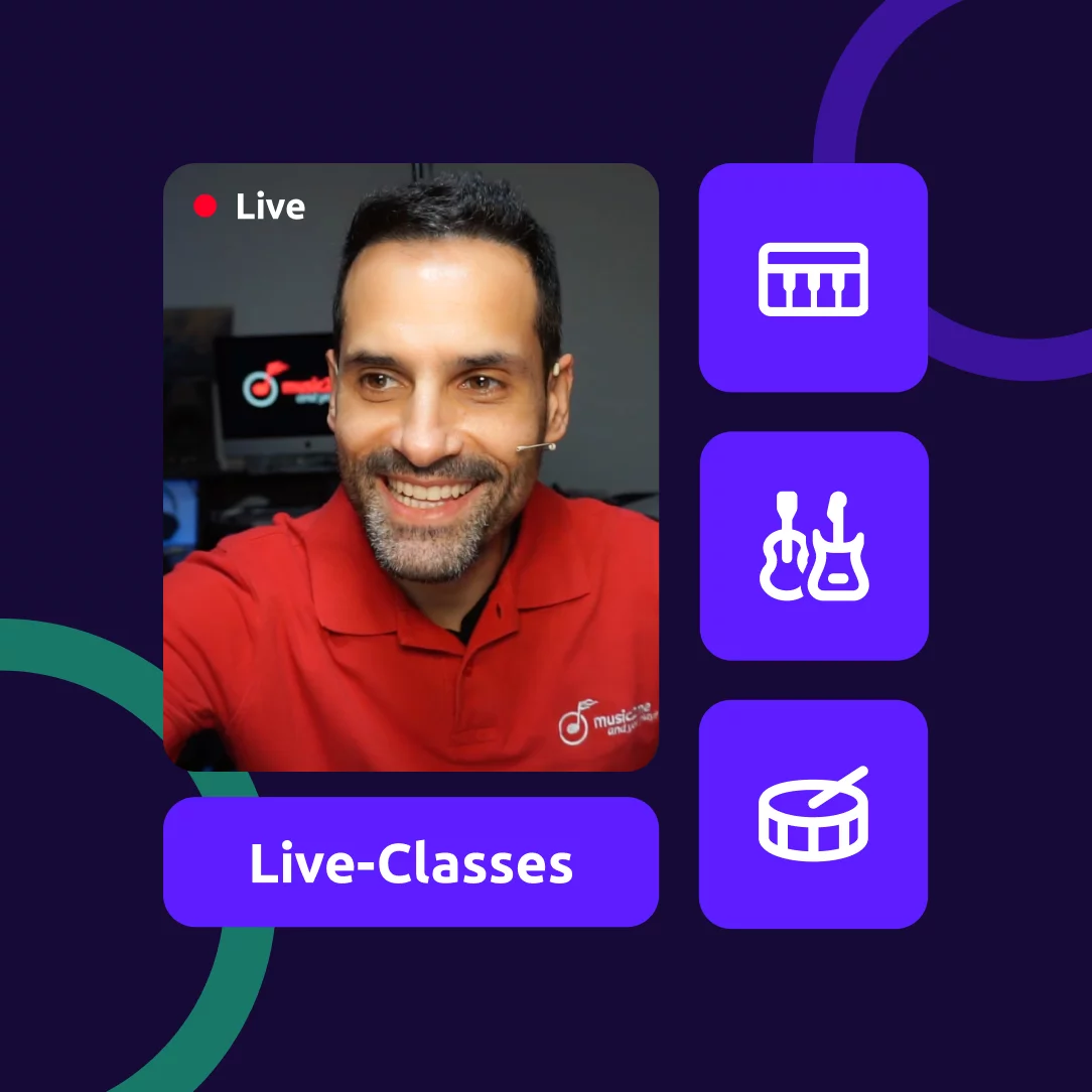 Yacine – der Klavierlehrer – hält gerade eine Live Class